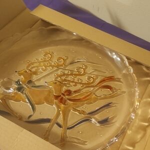 Mikasa Festive Gold and Red Reindeer Plate